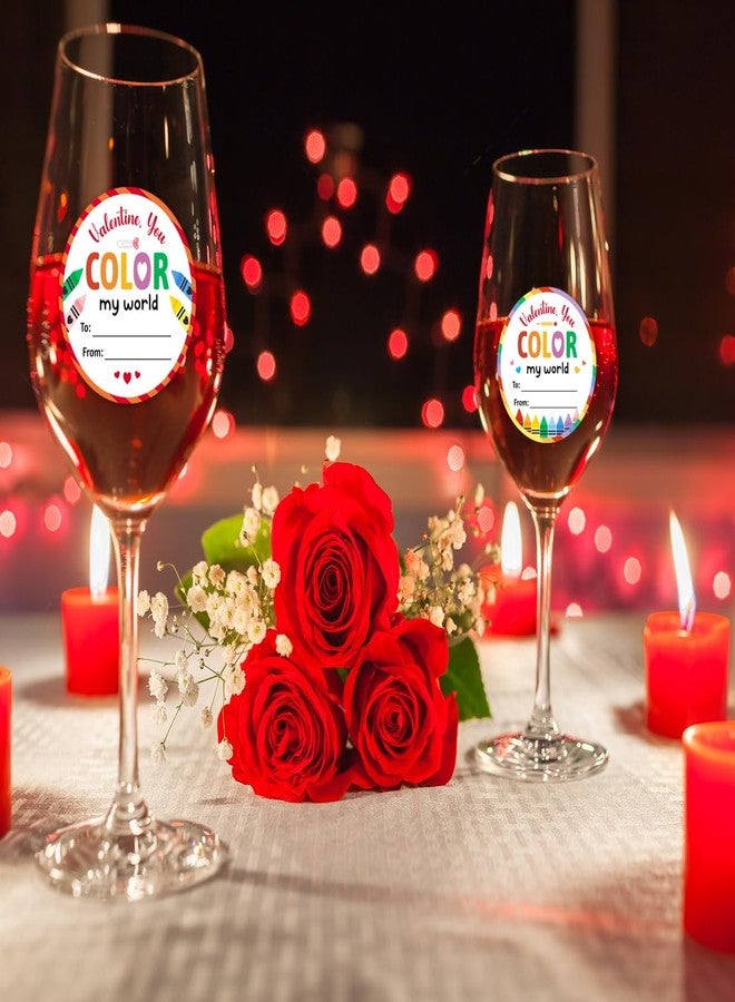ملصقات هدايا عيد الحب من هيينشين، 60 قطعة، ملصقات هدايا عيد الحب، ملصقات "أنت تلون عالمي" للأطفال، ملصقات للرسائل، تغليف الهدايا، تزيين الحفلات - Image 2